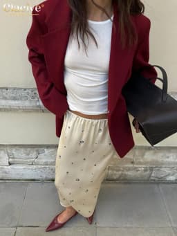 Clacive Casual Loose Print Skirt For Women 2025 Fashion High Waist Long Skirt Ladies Elegant Classic Skirt Female Clothing
