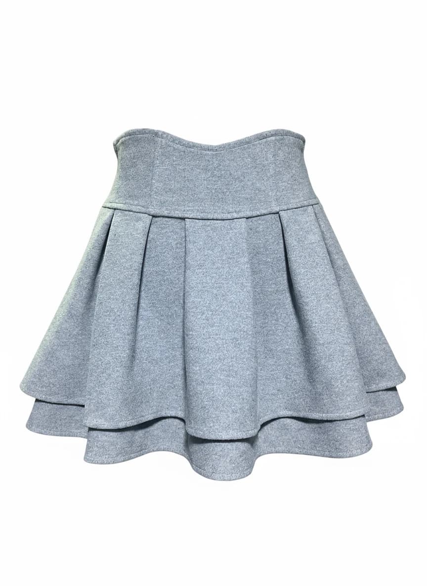 Japan Woolen Winter New Slim Skirts Ball Gown A-line Ruched High Waist Mujer Faldas All-match Preppy Casual Sweet Solid Skirt