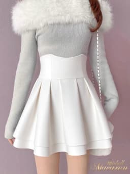 Japan Woolen Winter New Slim Skirts Ball Gown A-line Ruched High Waist Mujer Faldas All-match Preppy Casual Sweet Solid Skirt