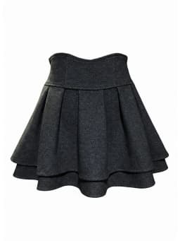 Japan Woolen Winter New Slim Skirts Ball Gown A-line Ruched High Waist Mujer Faldas All-match Preppy Casual Sweet Solid Skirt