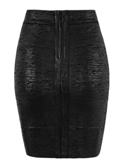 Wholesale Women Summer Skirt Sexy Black Silver Gold Bandage Skirt High Street Designer Skinny Party  Mini Pencil Skirts 45cm