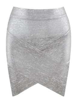 Wholesale Women Summer Skirt Sexy Black Silver Gold Bandage Skirt High Street Designer Skinny Party  Mini Pencil Skirts 45cm
