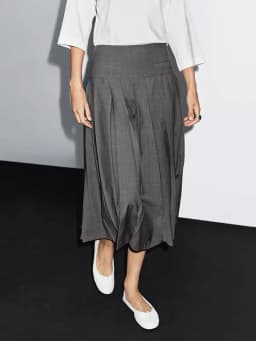 High Intelligence Fashion Commuter Style Midi A-Line Pleated Skirt for Women mid Waist Polyester Fiber Micro Stretch Casual
