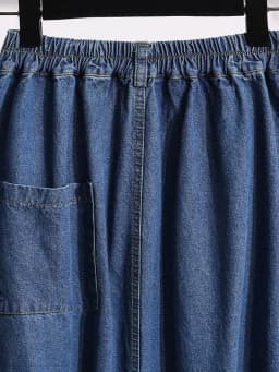 High Waist Midi Denim Skirt Women's Spring 2026 New plus Size Slimming Versatile A-Line Skirt Commute Artistic Regular Thin