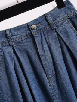 High Waist Midi Denim Skirt Women's Spring 2026 New plus Size Slimming Versatile A-Line Skirt Commute Artistic Regular Thin