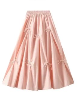 UCXQ Elegant Fashion Skirt Fairy Style All Match Patchwork Bow High Waist Vintage Umbrella Skirt Women 2025 Spring Summer 3A9515