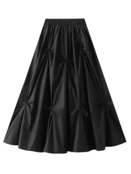 UCXQ Elegant Fashion Skirt Fairy Style All Match Patchwork Bow High Waist Vintage Umbrella Skirt Women 2025 Spring Summer 3A9515