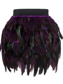 DEAT Fashion Luxury Feather Patchwork Irregular Skirt Women Temperament Slim High Waist Skirts Female 2026 Autumn 11P01026