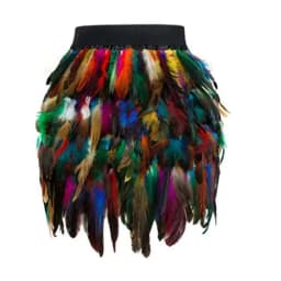 DEAT Fashion Luxury Feather Patchwork Irregular Skirt Women Temperament Slim High Waist Skirts Female 2026 Autumn 11P01026