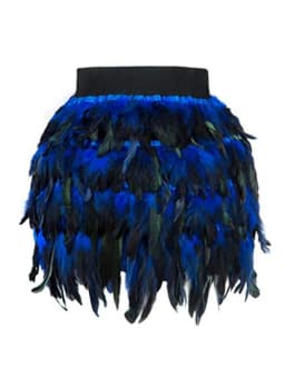 DEAT Fashion Luxury Feather Patchwork Irregular Skirt Women Temperament Slim High Waist Skirts Female 2026 Autumn 11P01026