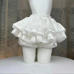 Sweet Satin Casual Elastic Waist New Short Skirt Women Summer Chic White Ruffle Cake Skirts Female Fashion Pretty Princess Skirt