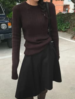 Korean Style Elegant Draped Half Skirt with Bow Tie Women's High Waist Stripe Asymmetrical Skirt Commute Style Regular Fit