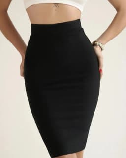 Womens Elegant Formal Skirts Knee Length Knit Bandage Skirt Pencil Office Ladies Bodycon High Street Party Skirts Korean Fashion