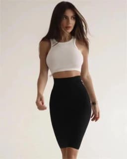 Womens Elegant Formal Skirts Knee Length Knit Bandage Skirt Pencil Office Ladies Bodycon High Street Party Skirts Korean Fashion