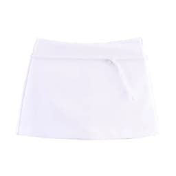 BSAY Autumn New Product Women's Wear 2025 Fashion Versatile Slim Straight Waist Belt Decoration Mid Waist Skirts and Pants