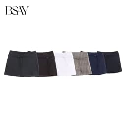 BSAY Autumn New Product Women's Wear 2025 Fashion Versatile Slim Straight Waist Belt Decoration Mid Waist Skirts and Pants