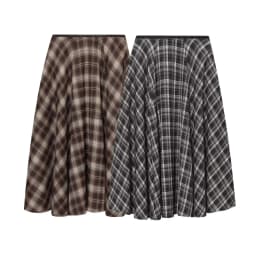 BSAY Loose Plaid Umbrella Skirt Women's clothing Autumn Winter Side Zip Chic Female High Waist Elegant A-line Long Skirts Mujer