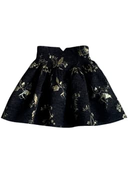Black Gold Jacquard Skirt High Waisted Slim Fit A-line Skirt Spring Summer New Short Skirt Fashionable Exquisite Office Skirt