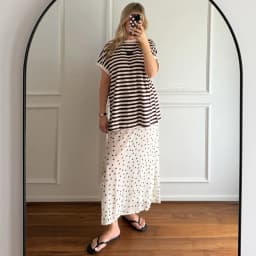 Talenza Summer Polka Dot Maxi Skirts Fashion Casual Contrast Loose Lace Skirts New High-Waisted Vintage Party Vacation Women's