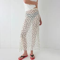 Talenza Summer Polka Dot Maxi Skirts Fashion Casual Contrast Loose Lace Skirts New High-Waisted Vintage Party Vacation Women's