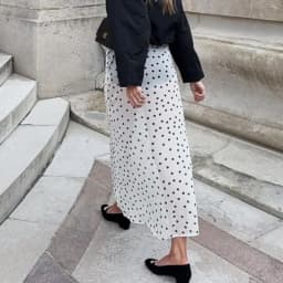 Talenza Summer Polka Dot Maxi Skirts Fashion Casual Contrast Loose Lace Skirts New High-Waisted Vintage Party Vacation Women's