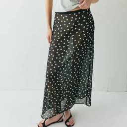 Talenza Summer Polka Dot Maxi Skirts Fashion Casual Contrast Loose Lace Skirts New High-Waisted Vintage Party Vacation Women's