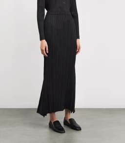 Miyake Pleated Side Pockets Elasticated Waistband Ole Midi Skirts