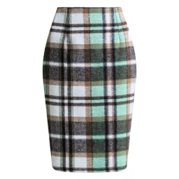 2025 Autumn and Winter Women's Plaid Hip Skirt Zipper Slim Wool Blend Fashion Office Pencil Skirts Midi Skirt