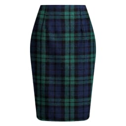 2025 Autumn and Winter Women's Plaid Hip Skirt Zipper Slim Wool Blend Fashion Office Pencil Skirts Midi Skirt