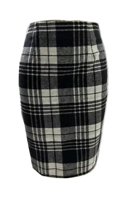 2025 Autumn and Winter Women's Plaid Hip Skirt Zipper Slim Wool Blend Fashion Office Pencil Skirts Midi Skirt