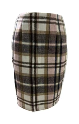 2025 Autumn and Winter Women's Plaid Hip Skirt Zipper Slim Wool Blend Fashion Office Pencil Skirts Midi Skirt