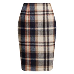 2025 Autumn and Winter Women's Plaid Hip Skirt Zipper Slim Wool Blend Fashion Office Pencil Skirts Midi Skirt