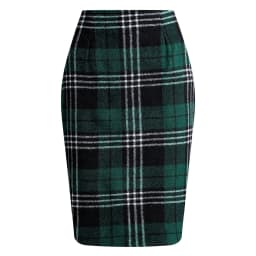 2025 Autumn and Winter Women's Plaid Hip Skirt Zipper Slim Wool Blend Fashion Office Pencil Skirts Midi Skirt