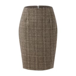 2025 Autumn and Winter Women's Plaid Hip Skirt Zipper Slim Wool Blend Fashion Office Pencil Skirts Midi Skirt