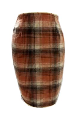 2025 Autumn and Winter Women's Plaid Hip Skirt Zipper Slim Wool Blend Fashion Office Pencil Skirts Midi Skirt