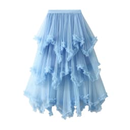 Summer Tulle Cake Skirt Women Fashion Elegant High Waist Chic Ball Gown Skirt Female Loose Mesh Irrgular Long Skirts