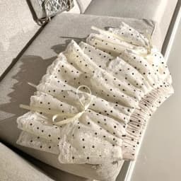 MEXZT Kawaii Dots Mini Skirt Women Japanese Cute Lace Bow Ball Gown Skirts Summer Korean High Waist Ruffles Casual A Line Skirt