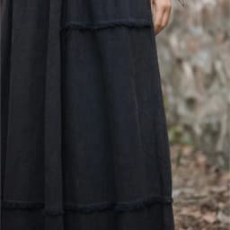 Johnature Women Vintage A-Line Skirts Cotton Linen Solid Color Elastic Waist Skirts 2025 New Autumn Patchwork Casual Skirts