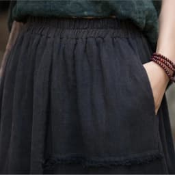 Johnature Women Vintage A-Line Skirts Cotton Linen Solid Color Elastic Waist Skirts 2025 New Autumn Patchwork Casual Skirts