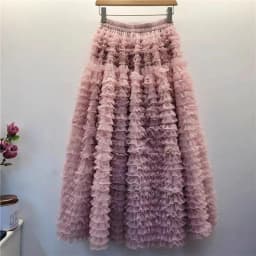 Anti-Aging Tulle Skirt Fashionable Women's Sweet Heavy-Layered Cake Skirt Fluffy Skirt Super Fairy Princess Skirt Semi-Long S...