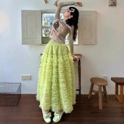 Anti-Aging Tulle Skirt Fashionable Women's Sweet Heavy-Layered Cake Skirt Fluffy Skirt Super Fairy Princess Skirt Semi-Long S...
