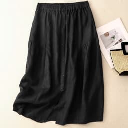 Retro Cotton Linen A-Line Skirt Women's Summer Thin Loose High Waist Slimming Midi Length Linen Skirt Commute Style Splicing ...