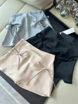 Bow Lace-up Satin Y2k Mini Skirts Women Pink Korean Style A-Line Skirts Summer 2026 High Waist Sexy Slim Sweet Short Skirts New