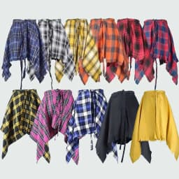 Fashion Tassel Hip Hop Irregular Men and Women Fake Shirt Hem Spring Autumn False Shirt Skirt Half-body Plaid Skirts Womens Saia