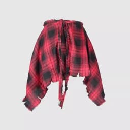 Fashion Tassel Hip Hop Irregular Men and Women Fake Shirt Hem Spring Autumn False Shirt Skirt Half-body Plaid Skirts Womens Saia