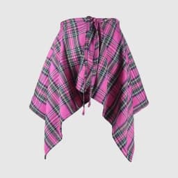 Fashion Tassel Hip Hop Irregular Men and Women Fake Shirt Hem Spring Autumn False Shirt Skirt Half-body Plaid Skirts Womens Saia