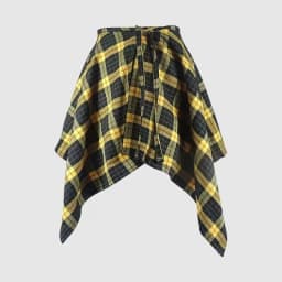 Fashion Tassel Hip Hop Irregular Men and Women Fake Shirt Hem Spring Autumn False Shirt Skirt Half-body Plaid Skirts Womens Saia
