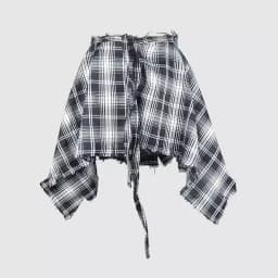 Fashion Tassel Hip Hop Irregular Men and Women Fake Shirt Hem Spring Autumn False Shirt Skirt Half-body Plaid Skirts Womens Saia