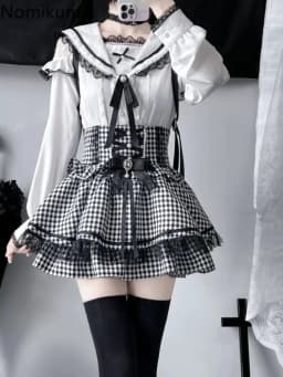 2026 Japanese Lolita Plaid Skirt for Women Sweet Harajuku Jupe High Waist Bow Cute Saia Beading Bandage A-line Mini Skirts