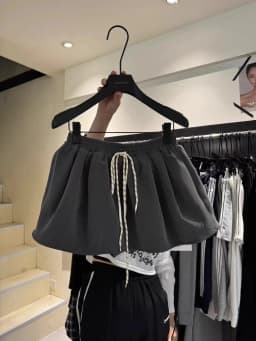 Dynamic Drawstring Elastic Waist Half-length A-line Skirt Women's Fashionable Slimming Autumn New Arrival Commute Suitable
